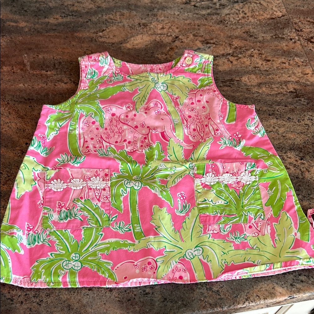 Vintage Tropical Pink and Green Sleeveless Top